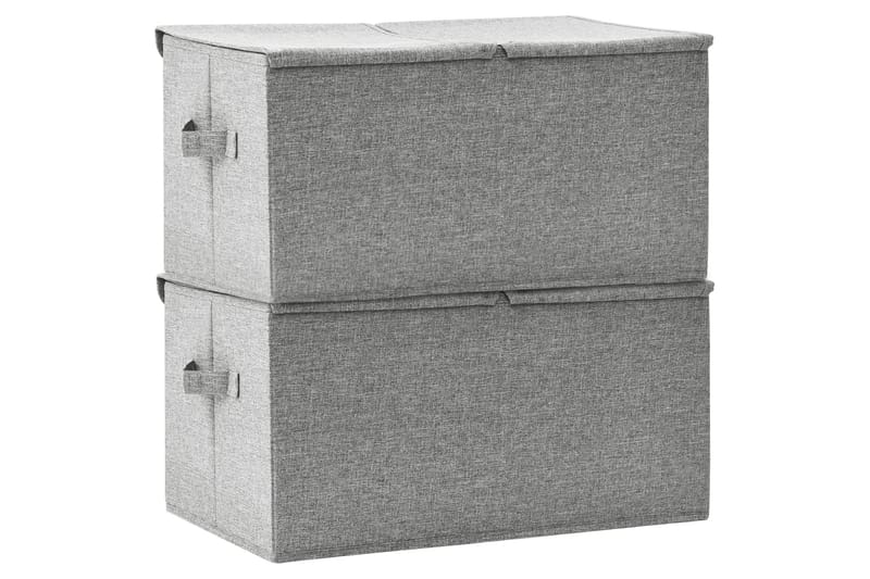 Säilytyslaatikot 2 kpl kangas 50x30x25 cm harmaa - Harmaa - Säilytys - Piensäilytys - Säilytyslaatikko
