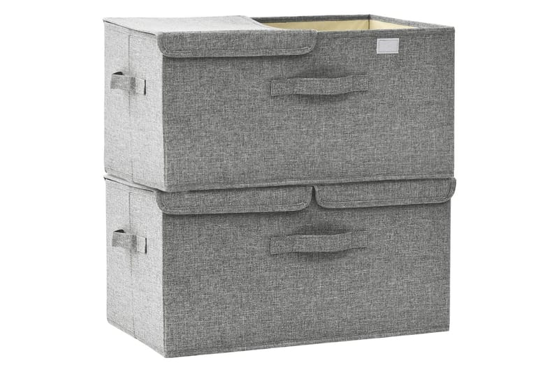 Säilytyslaatikot 2 kpl kangas 50x30x25 cm harmaa - Harmaa - Säilytys - Piensäilytys - Säilytyslaatikko