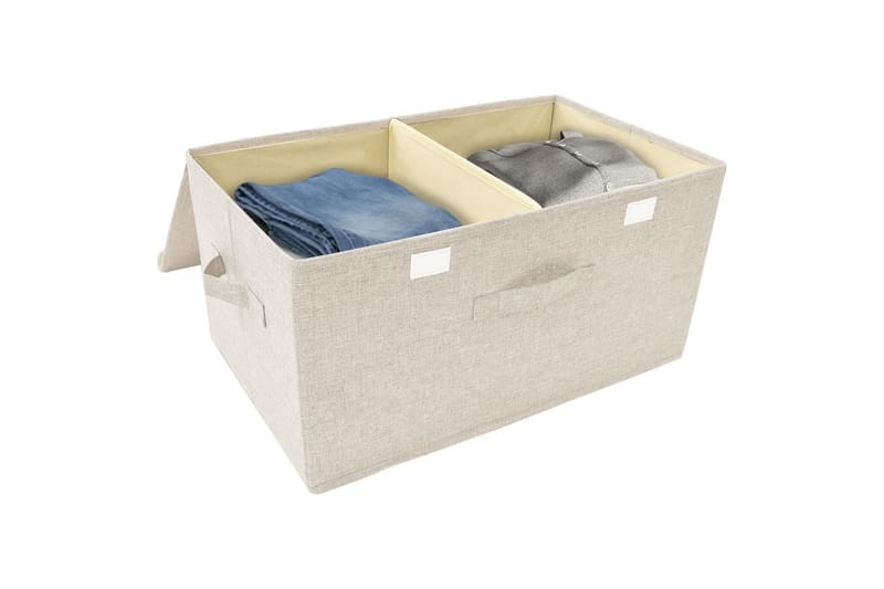 Säilytyslaatikot 2 kpl kangas 50x30x25 cm kerma - Kerma - Säilytys - Piensäilytys - Säilytyslaatikko