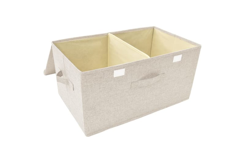 Säilytyslaatikot 2 kpl kangas 50x30x25 cm kerma - Kerma - Säilytys - Piensäilytys - Säilytyslaatikko