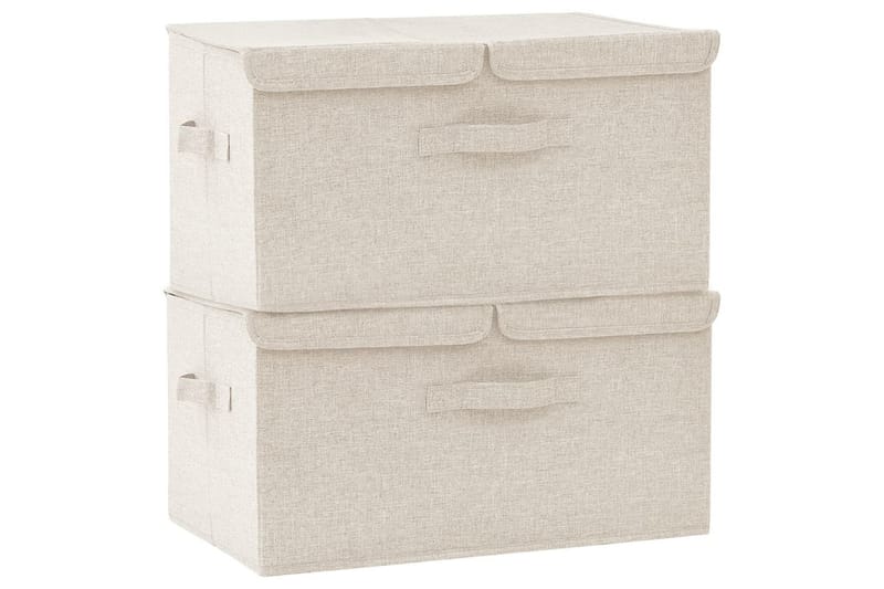 Säilytyslaatikot 2 kpl kangas 50x30x25 cm kerma - Kerma - Säilytys - Piensäilytys - Säilytyslaatikko