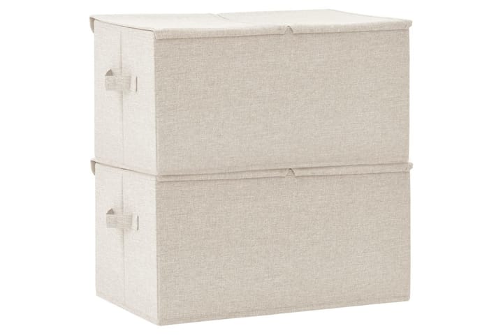 Säilytyslaatikot 2 kpl kangas 50x30x25 cm kerma - Kerma - Laatikko - Säilytyslaatikko