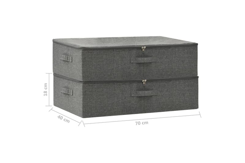 Säilytyslaatikot 2 kpl kangas 70x40x18 cm antrasiitti - Antrasiitti - Säilytys - Piensäilytys - Säilytyslaatikko