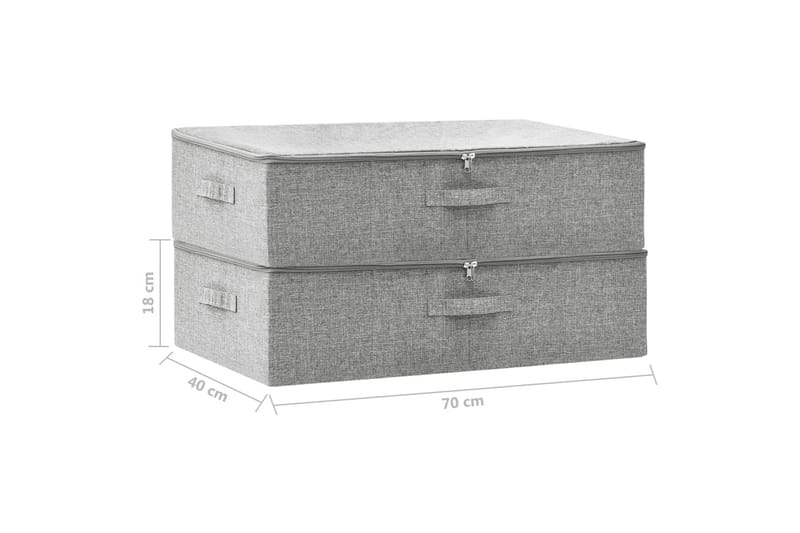 Säilytyslaatikot 2 kpl kangas 70x40x18 cm harmaa - Harmaa - Säilytys - Piensäilytys - Säilytyslaatikko