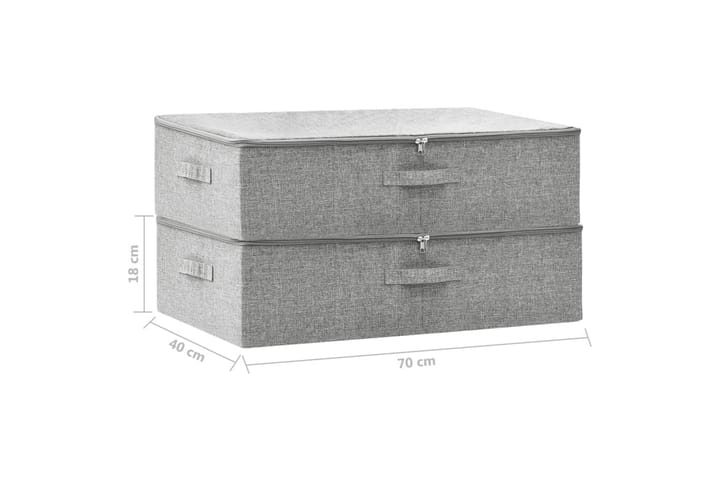 Säilytyslaatikot 2 kpl kangas 70x40x18 cm harmaa - Harmaa - Säilytyslaatikko - Laatikko