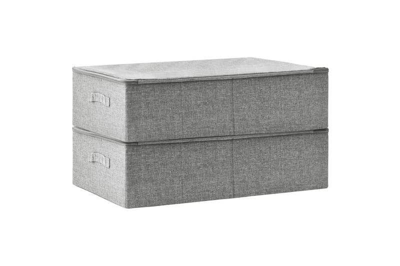 Säilytyslaatikot 2 kpl kangas 70x40x18 cm harmaa - Harmaa - Säilytys - Piensäilytys - Säilytyslaatikko