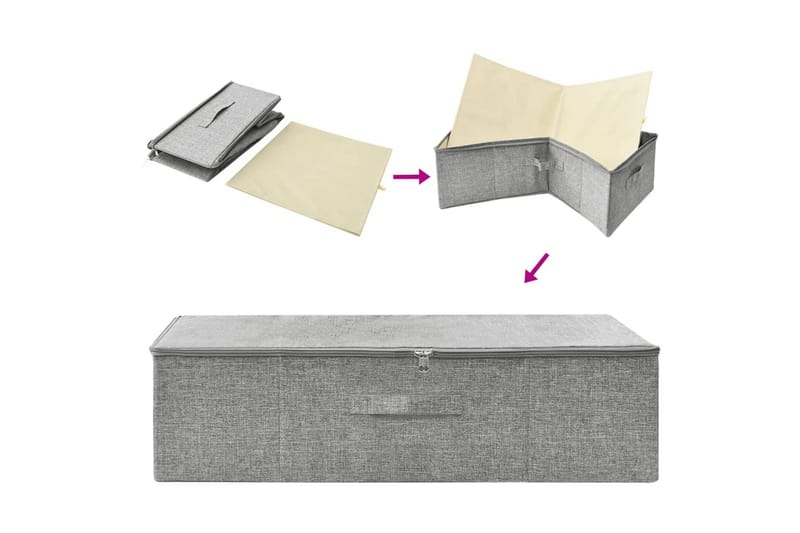 Säilytyslaatikot 2 kpl kangas 70x40x18 cm harmaa - Harmaa - Säilytys - Piensäilytys - Säilytyslaatikko