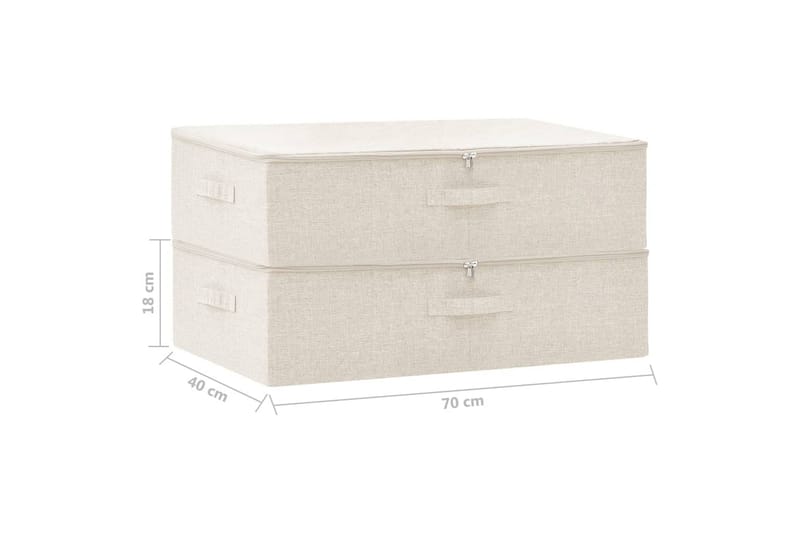 Säilytyslaatikot 2 kpl kangas 70x40x18 cm kerma - Kerma - Säilytys - Piensäilytys - Säilytyslaatikko