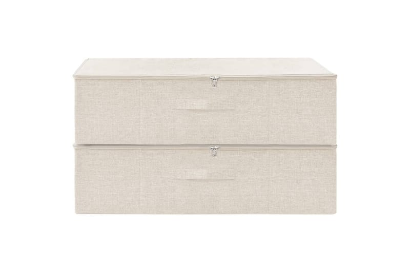 Säilytyslaatikot 2 kpl kangas 70x40x18 cm kerma - Kerma - Säilytys - Piensäilytys - Säilytyslaatikko