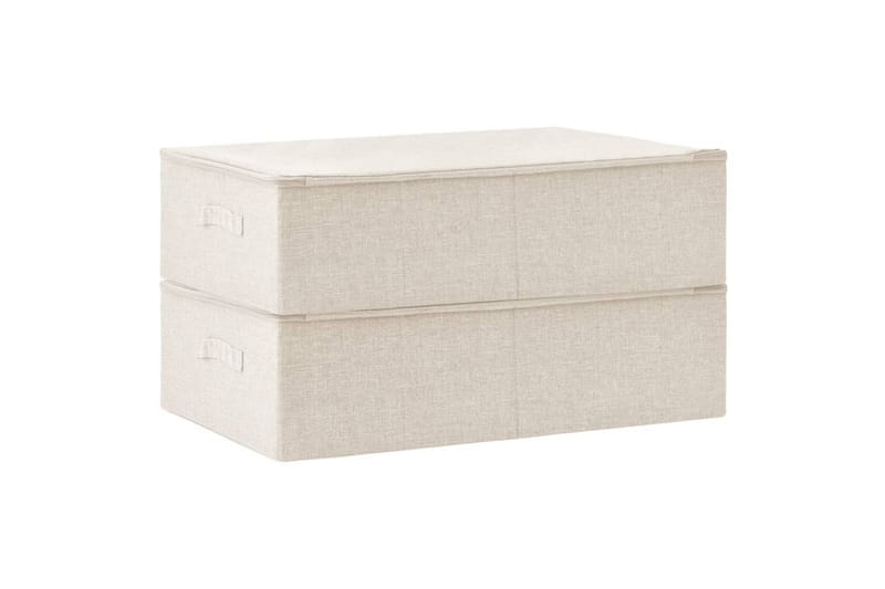 Säilytyslaatikot 2 kpl kangas 70x40x18 cm kerma - Kerma - Säilytys - Piensäilytys - Säilytyslaatikko