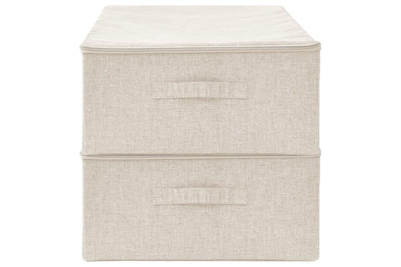 Säilytyslaatikot 2 kpl kangas 70x40x18 cm kerma - Kerma - Säilytys - Piensäilytys - Säilytyslaatikko