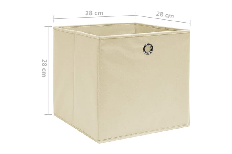 Säilytyslaatikot 4 kpl kuitukangas 28x28x28 cm kerma - Kerma - Säilytys - Piensäilytys - Säilytyslaatikko