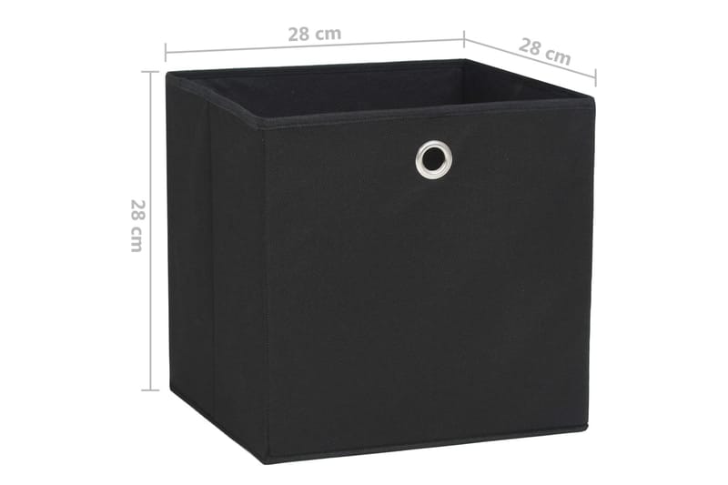 Säilytyslaatikot 4 kpl kuitukangas 28x28x28 cm musta - Musta - Säilytys - Piensäilytys - Säilytyslaatikko