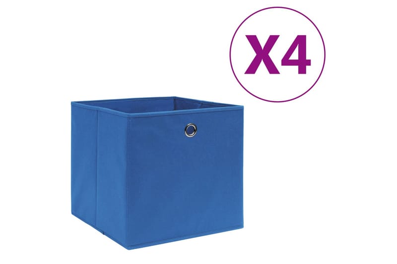 Säilytyslaatikot 4 kpl kuitukangas 28x28x28 cm sininen - Sininen - Säilytys - Piensäilytys - Säilytyslaatikko