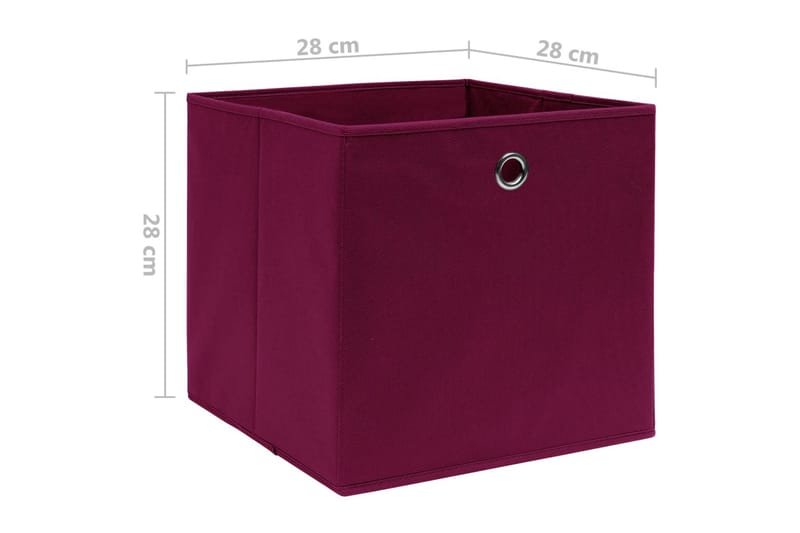 Säilytyslaatikot 4 kpl kuitukangas 28x28x28 cm tummanpunaine - Punainen - Säilytys - Piensäilytys - Säilytyslaatikko