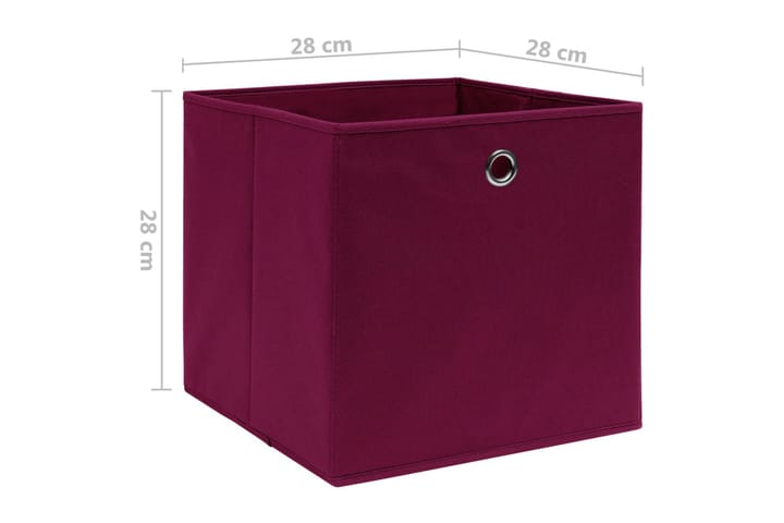 Säilytyslaatikot 4 kpl kuitukangas 28x28x28 cm tummanpunaine - Punainen - Säilytyslaatikko - Laatikko