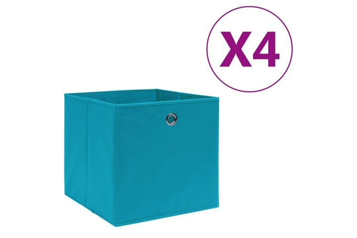 Säilytyslaatikot 4 kpl kuitukangas 28x28x28 cm vaaleansinine - Sininen - Säilytyslaatikko - Laatikko