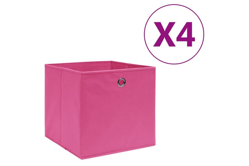 Säilytyslaatikot 4 kpl kuitukangas 28x28x28 cm pinkki - Pinkki - Säilytys - Piensäilytys - Säilytyslaatikko
