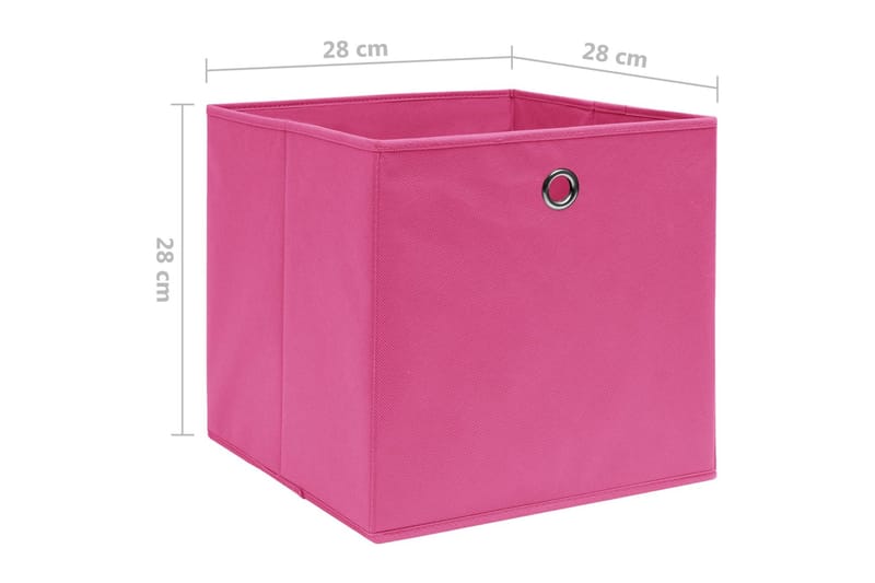 Säilytyslaatikot 4 kpl kuitukangas 28x28x28 cm pinkki - Pinkki - Säilytys - Piensäilytys - Säilytyslaatikko