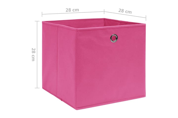 Säilytyslaatikot 4 kpl kuitukangas 28x28x28 cm pinkki - Pinkki - Säilytyslaatikko - Laatikko