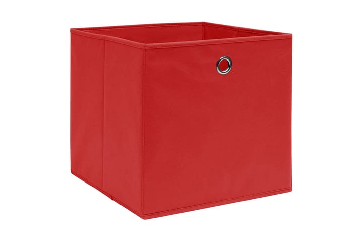 Säilytyslaatikot 4 kpl kuitukangas 28x28x28 cm punainen - Punainen - Säilytyslaatikko - Laatikko
