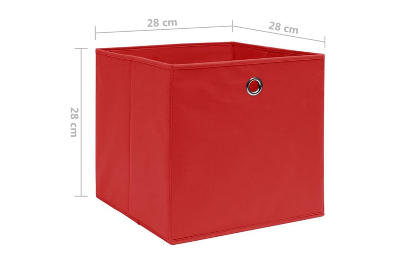 Säilytyslaatikot 4 kpl kuitukangas 28x28x28 cm punainen - Punainen - Säilytys - Piensäilytys - Säilytyslaatikko