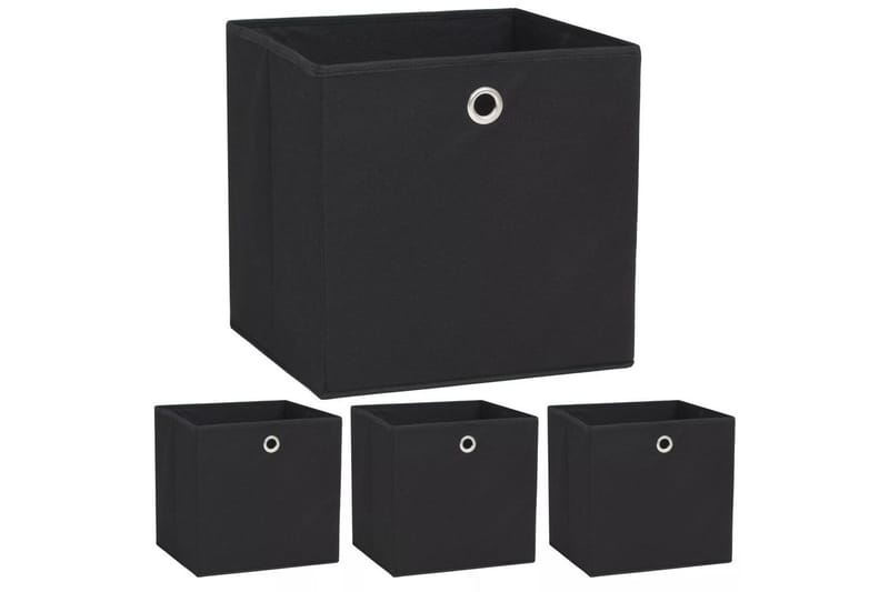 Säilytyslaatikot 4 kpl kuitukangas 32x32x32 cm musta - Musta - Säilytys - Piensäilytys - Säilytyslaatikko