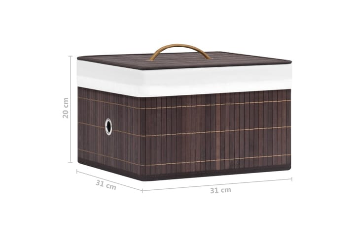 Säilytyslaatikot bambu 4 kpl ruskea - Ruskea - Säilytyslaatikko - Laatikko