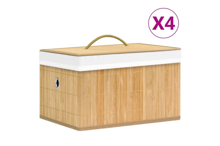 Säilytyslaatikot bambu 4 kpl - Ruskea - Säilytyslaatikko - Laatikko