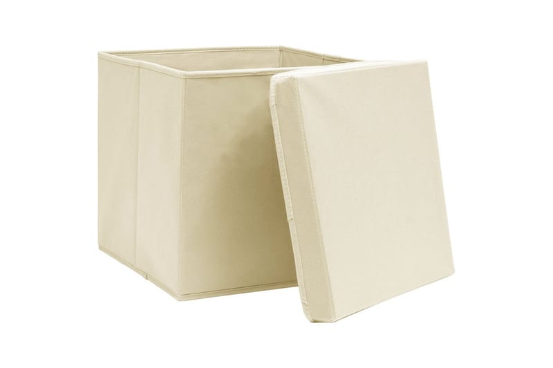 Säilytyslaatikot kansilla 10 kpl 28x28x28 cm kerma - Kerma - Säilytys - Piensäilytys - Säilytyslaatikko