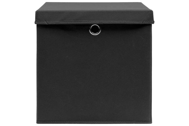 Säilytyslaatikot kansilla 10 kpl 28x28x28 cm musta - Musta - Säilytyslaatikko - Laatikko