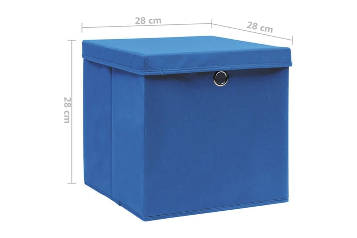 Säilytyslaatikot kansilla 10 kpl 28x28x28 cm sininen - Sininen - Säilytyslaatikko - Laatikko