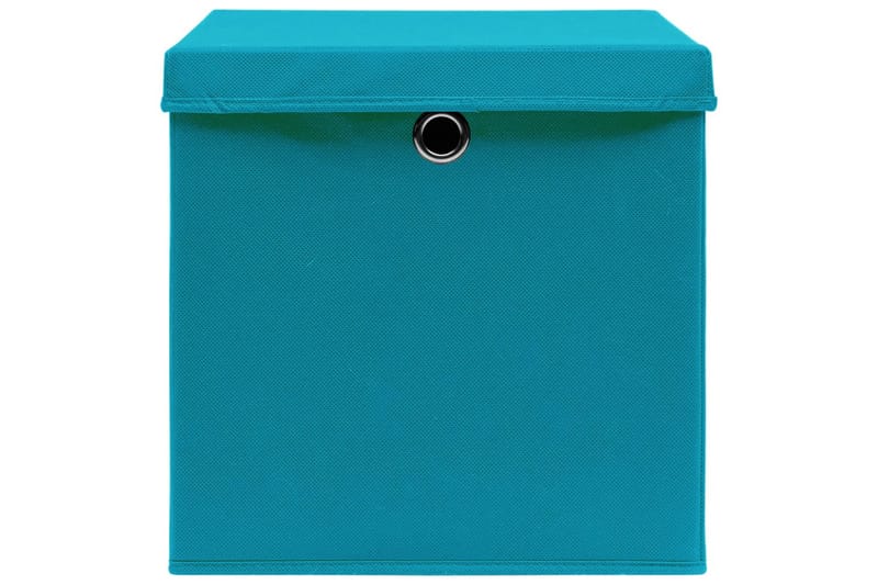 Säilytyslaatikot kansilla 10 kpl 28x28x28 cm vaaleansininen - Sininen - Säilytys - Piensäilytys - Säilytyslaatikko