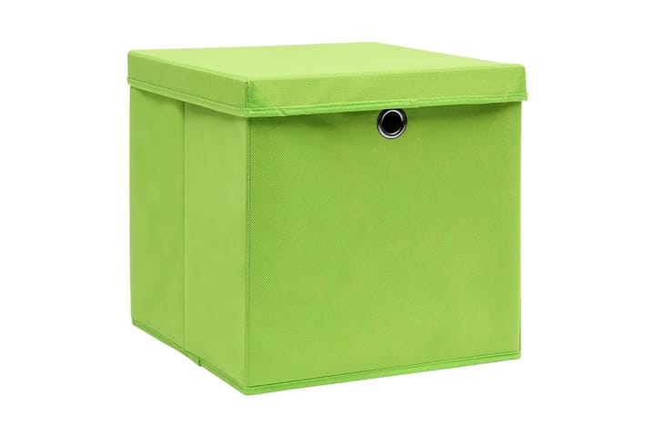 Säilytyslaatikot kansilla 10 kpl 28x28x28 cm vihreä - Vihreä - Laatikko - Säilytyslaatikko
