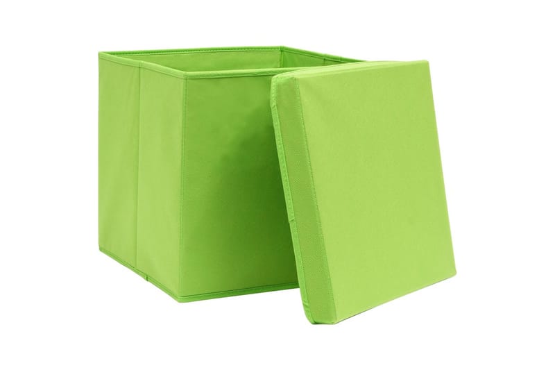 Säilytyslaatikot kansilla 10 kpl 28x28x28 cm vihreä - Vihreä - Säilytys - Piensäilytys - Säilytyslaatikko