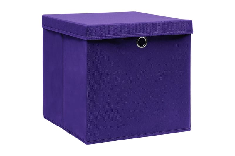 Säilytyslaatikot kansilla 10 kpl 28x28x28 cm purppura - Purppura - Säilytys - Piensäilytys - Säilytyslaatikko