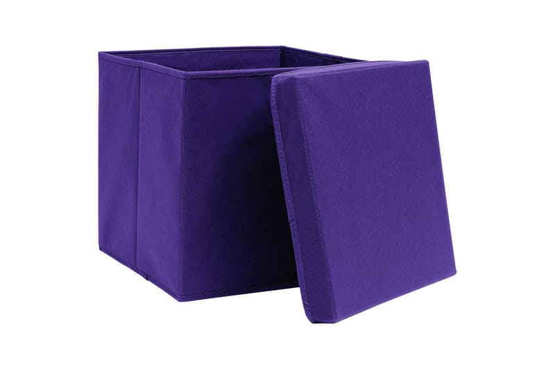 Säilytyslaatikot kansilla 10 kpl 28x28x28 cm purppura - Purppura - Säilytys - Piensäilytys - Säilytyslaatikko