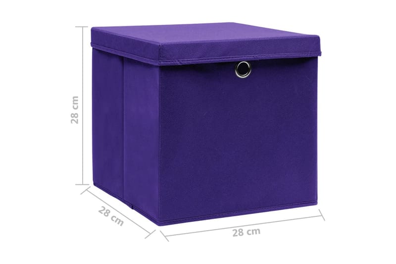Säilytyslaatikot kansilla 10 kpl 28x28x28 cm purppura - Purppura - Säilytys - Piensäilytys - Säilytyslaatikko