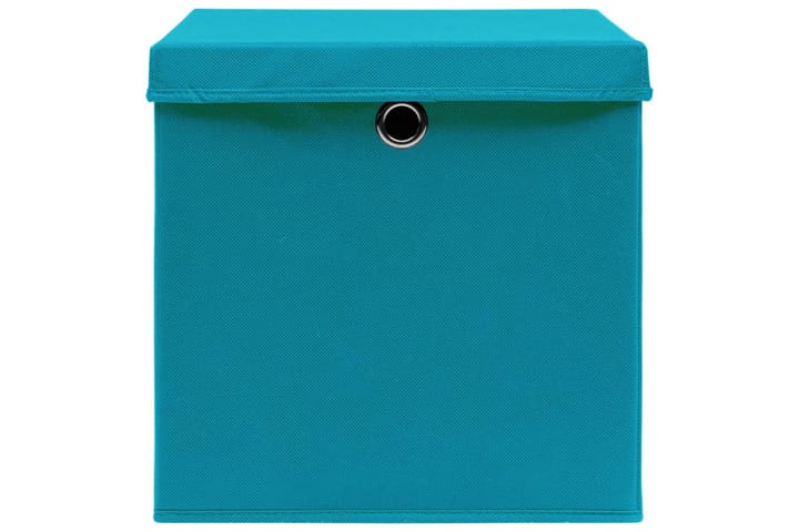 Säilytyslaatikot kansilla 4 kpl 28x28x28 cm vaaleansininen - Sininen - Säilytyslaatikko - Laatikko