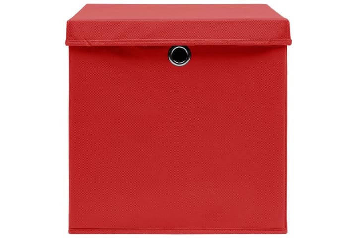 Säilytyslaatikot kansilla 4 kpl 28x28x28 cm punainen - Punainen - Säilytyslaatikko - Laatikko