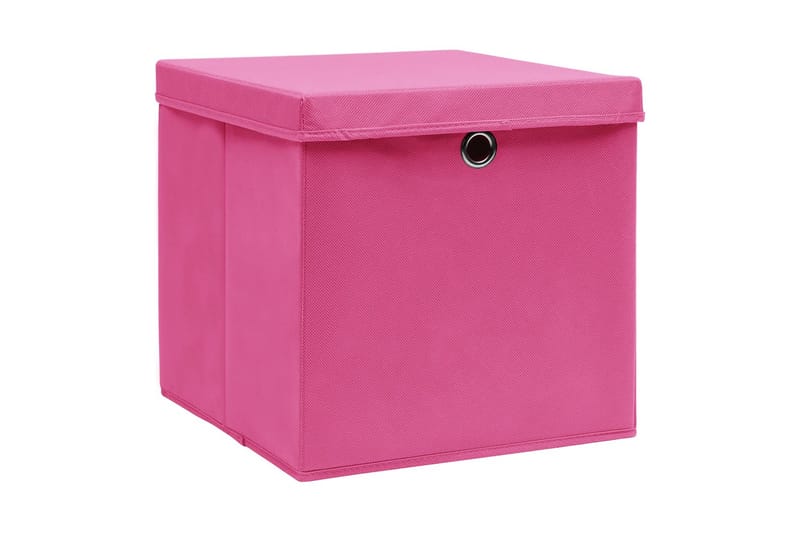 Säilytyslaatikot kansilla 4 kpl 28x28x28 cm pinkki - Pinkki - Säilytys - Piensäilytys - Säilytyslaatikko
