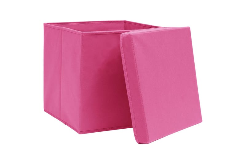 Säilytyslaatikot kansilla 4 kpl 28x28x28 cm pinkki - Pinkki - Säilytys - Piensäilytys - Säilytyslaatikko