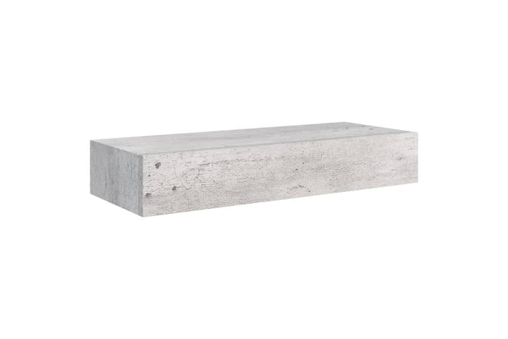Seinälaatikkohylly betoninharmaa 60x23,5x10 cm MDF - Harmaa - Säilytyslaatikko - Laatikko
