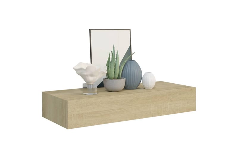Seinälaatikkohylly tammi 60x23,5x10 cm MDF - Ruskea - Säilytys - Piensäilytys - Säilytyslaatikko
