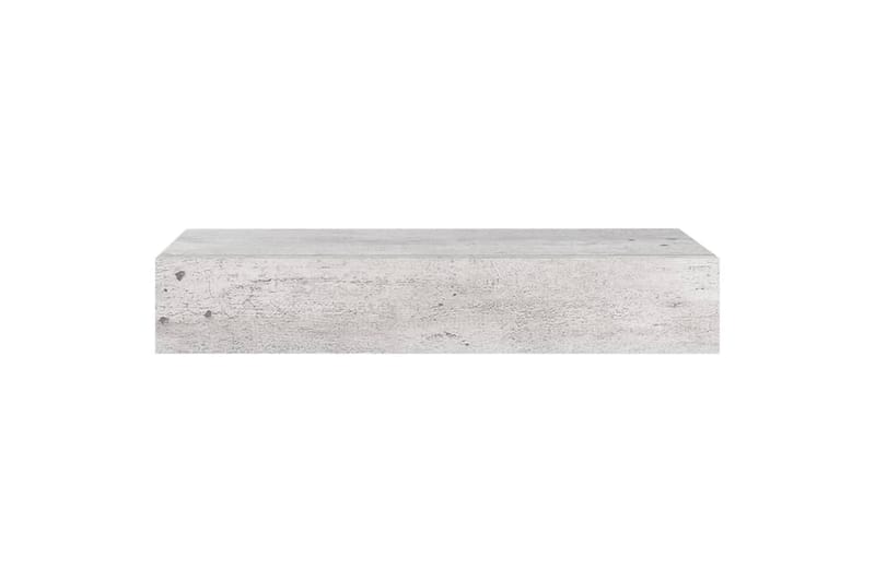 Seinälaatikkohyllyt 2 kpl betoninharmaa 60x23,5x10 cm MDF - Harmaa - Säilytys - Piensäilytys - Säilytyslaatikko