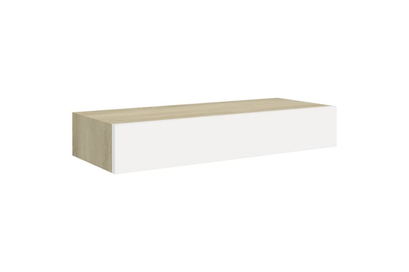Seinälaatikkohyllyt 2 kpl tammi ja valkoinen 60x23,5x10 cm - Harmaa - Säilytys - Piensäilytys - Säilytyslaatikko