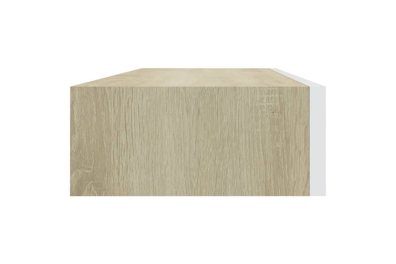 Seinälaatikkohyllyt 2 kpl tammi ja valkoinen 60x23,5x10 cm - Harmaa - Säilytys - Piensäilytys - Säilytyslaatikko