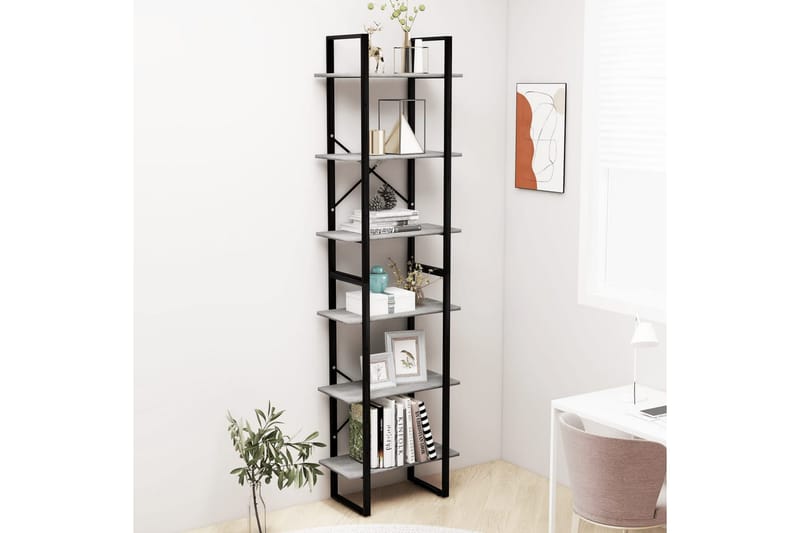 Varastohylly betoninharmaa 60x30x210 cm lastulevy - Harmaa - Säilytys - Piensäilytys - Säilytyslaatikko