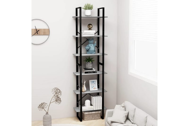 Varastohylly betoninharmaa 60x30x210 cm lastulevy - Harmaa - Säilytys - Piensäilytys - Säilytyslaatikko