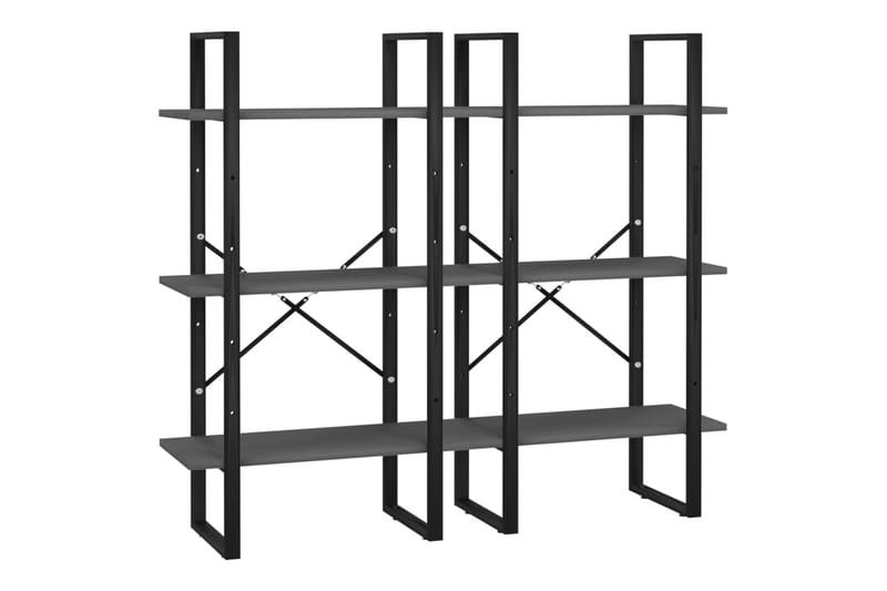 Varastohyllyt 2 kpl harmaa 60x30x210 cm lastulevy - Harmaa - Säilytys - Piensäilytys - Säilytyslaatikko